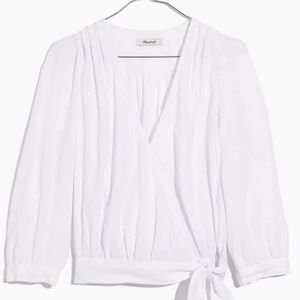 Madewell Wrap Top in Eyelet White